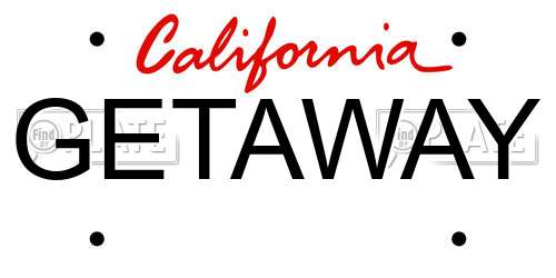 GETAWAY California License Plate