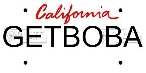 GETBOBA California License Plate