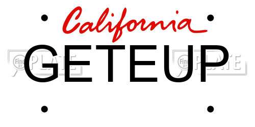 GETEUP California License Plate