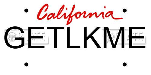 GETLKME California License Plate