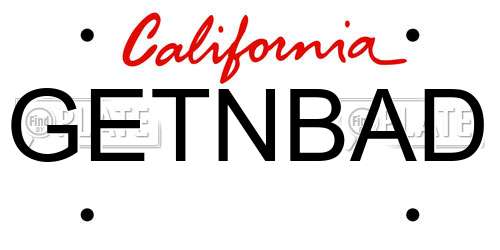 GETNBAD California License Plate
