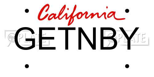 GETNBY California License Plate