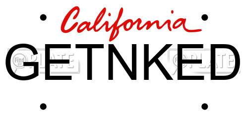 GETNKED California License Plate