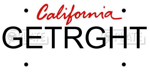 GETRGHT California License Plate