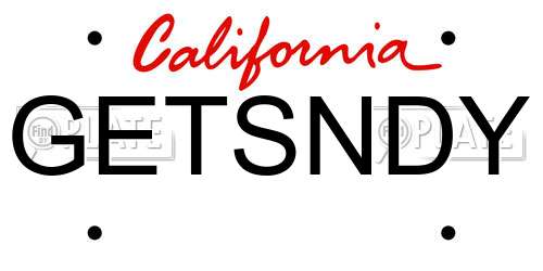 GETSNDY California License Plate