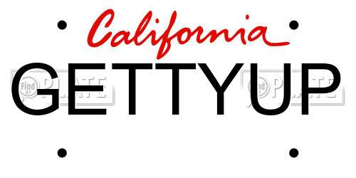 GETTYUP California License Plate