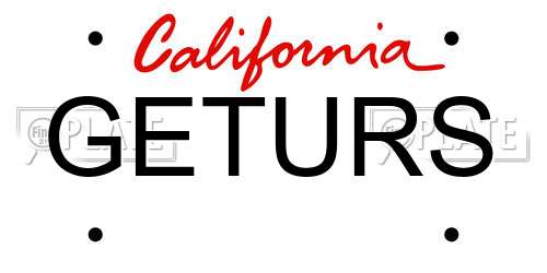 GETURS California License Plate