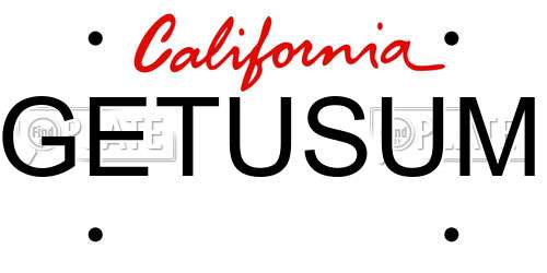 GETUSUM California License Plate