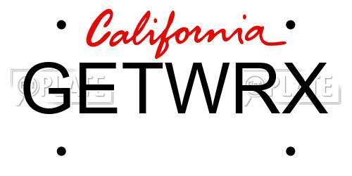 GETWRX California License Plate