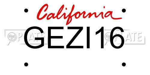 GEZI16 California License Plate