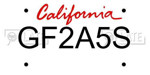GF2A5S California License Plate
