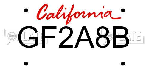 GF2A8B California License Plate