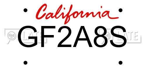 GF2A8S California License Plate