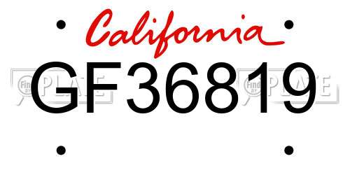 GF36819 California License Plate