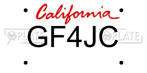 GF4JC California License Plate