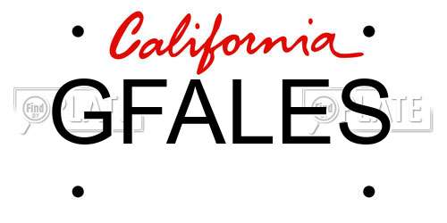GFALES California License Plate