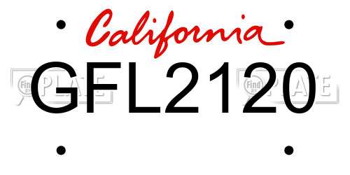 GFL2120 California License Plate