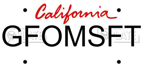 GFOMSFT California License Plate