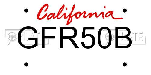 GFR50B California License Plate