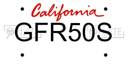 GFR50S California License Plate