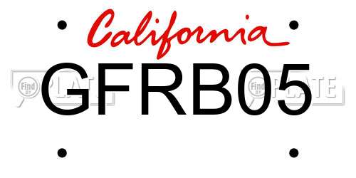 GFRB05 California License Plate