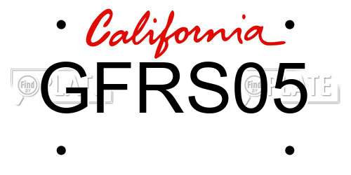 GFRS05 California License Plate