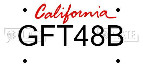 GFT48B California License Plate