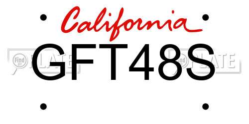 GFT48S California License Plate