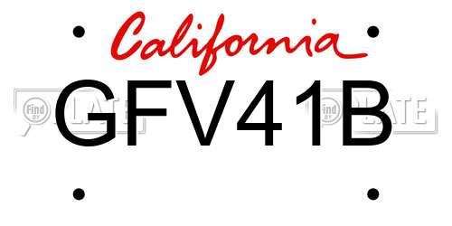 GFV41B California License Plate