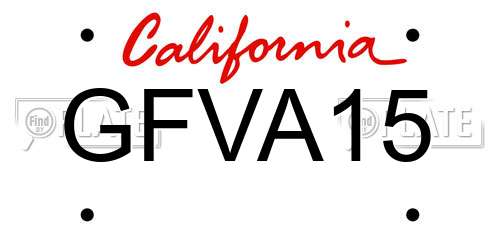 GFVA15 California License Plate
