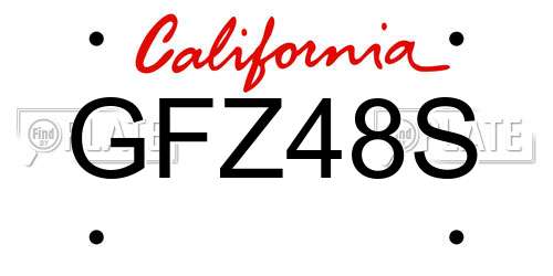 GFZ48S California License Plate