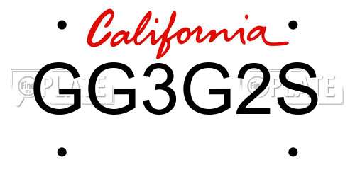 GG3G2S California License Plate