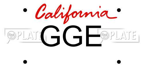 GGE California License Plate