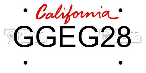 GGEG28 California License Plate