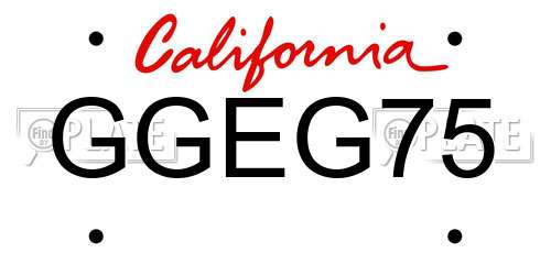 GGEG75 California License Plate