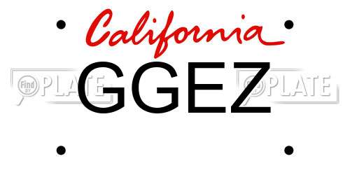 GGEZ California License Plate