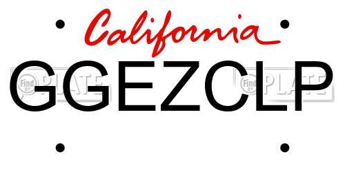 GGEZCLP California License Plate