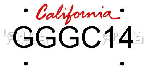 GGGC14 California License Plate