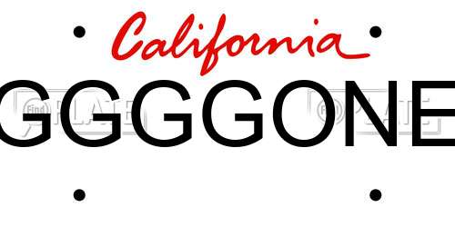 GGGGONE California License Plate
