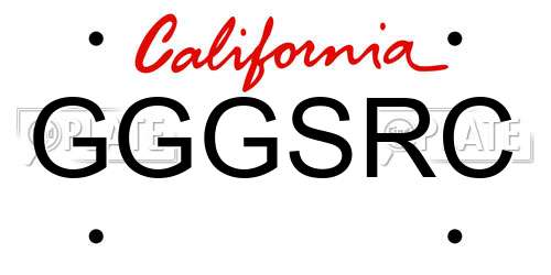 GGGSRC California License Plate