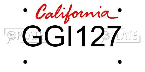 GGI127 California License Plate