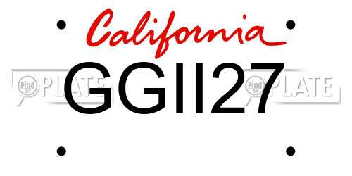 GGII27 California License Plate