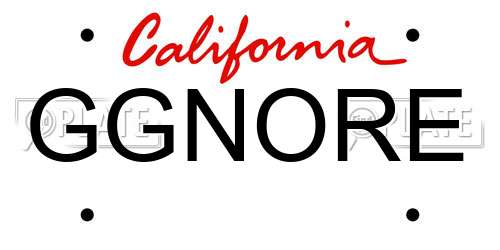 GGNORE California License Plate