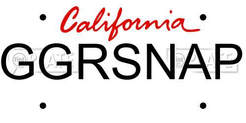 GGRSNAP California License Plate