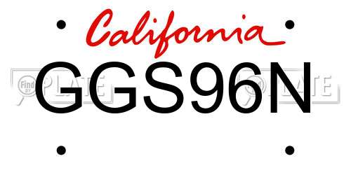 GGS96N California License Plate