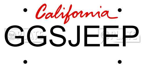GGSJEEP California License Plate