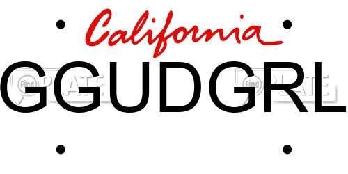 GGUDGRL California License Plate