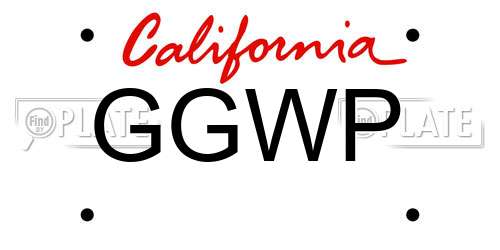 GGWP California License Plate