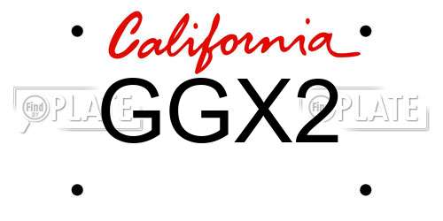 GGX2 California License Plate