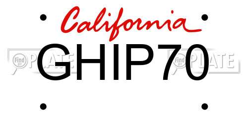 GHIP70 California License Plate
